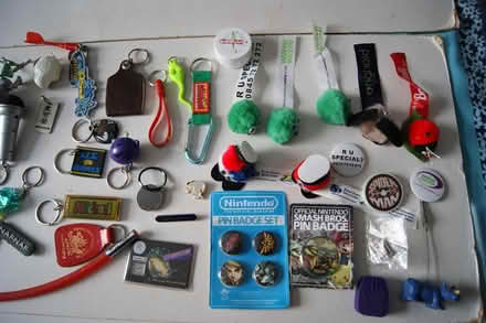 Photo of free Box of assorted key rings, badges (Gosport PO12 (town)) #3