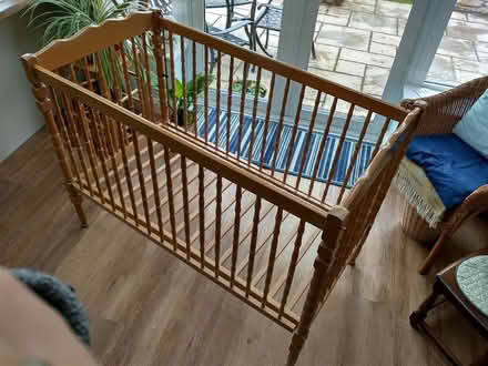 Photo of free Drop side wooden cot (Upper Weston, Bath) #1