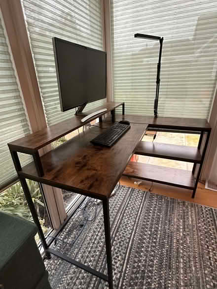 Photo of free Modern wooden L-shaped computer desk (Downe TN14) #1