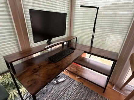 Photo of free Modern wooden L-shaped computer desk (Downe TN14) #2