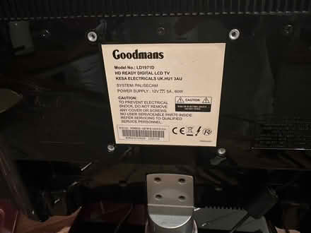 Photo of free 19” Goldman’s TV (Harborne Birmingham) #2
