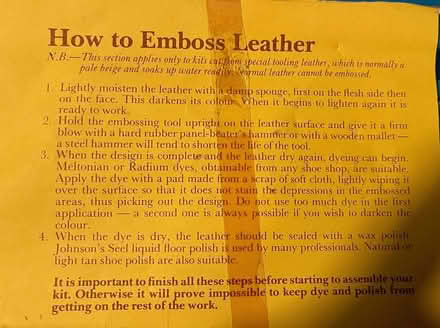 Photo of free Leather embossing set (Wanstead E11) #1