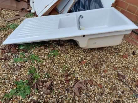 Photo of free Kitchen sink: 1.5 bowl ceramic sink w/left-hand drainboard (Millfield) #1