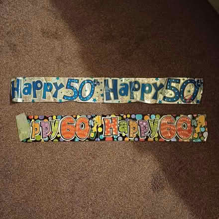 Photo of free Birthday banners 50th and 60th (Bradford BD12) #1