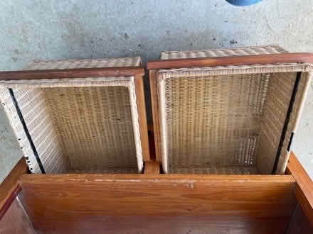 Photo of free Pine and wicker small cupboard (Earnley PO20) #3