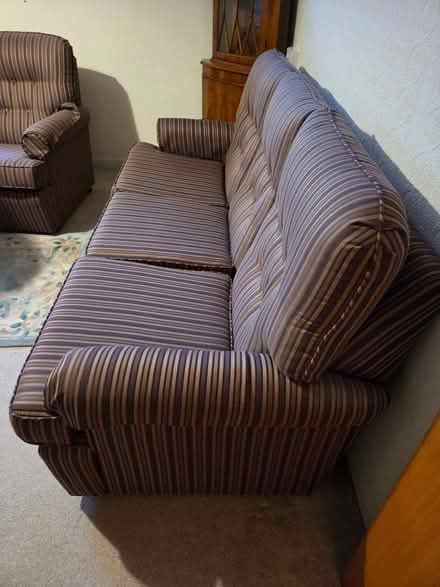 Photo of free Brown Wesley and Barrel three piece suite (Chard TA20) #1