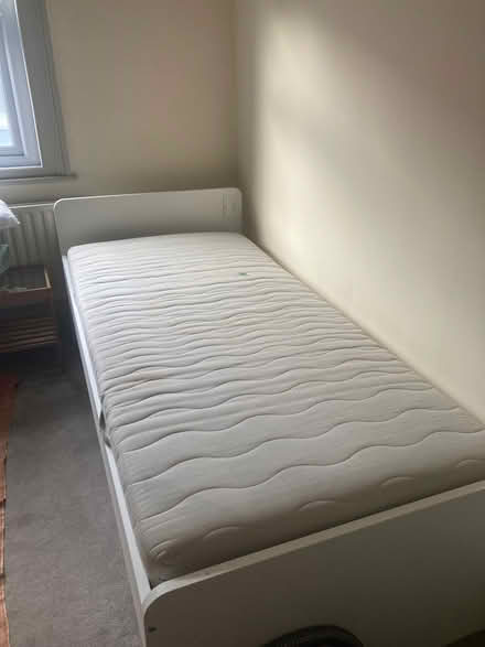 Photo of free White single bed (no mattress) (Wormholt W12) #1