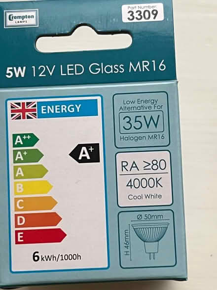 Photo of free Crompton LED Glass MR16 GU5.3 cap downlight bulbs (Clarkston G76) #4