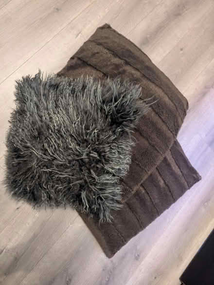 Photo of free Three clean faux fur cushions (BS34) #1