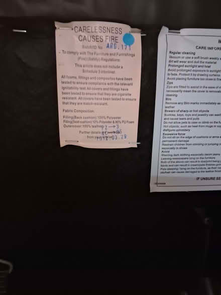 Photo of free Electric riser recliner leather chair (Brecon LD3) #2