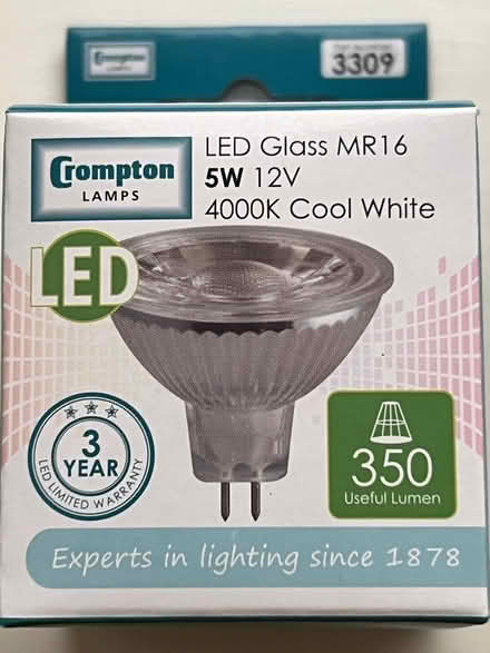 Photo of free Crompton LED Glass MR16 GU5.3 cap downlight bulbs (Clarkston G76) #2