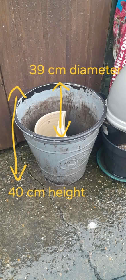 Photo of free Large plastic pot, pale blue (Manningtree CO11) #1