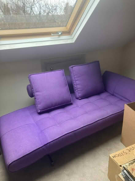 Photo of free 2 seater purple sofa (Wormholt W12) #1