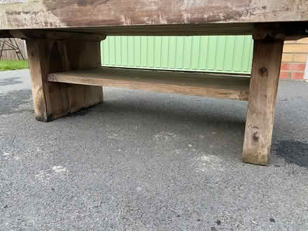 Photo of free Large heavy oak garden coffee table (Oldcotes S81) #4