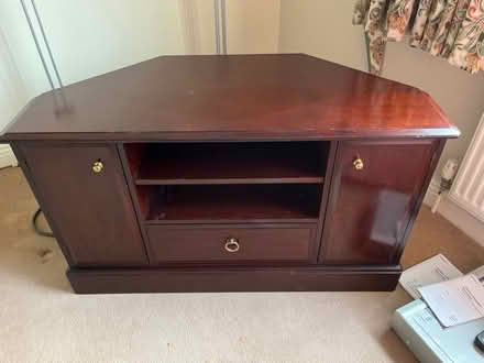 Photo of free Stag dark wood corner TV cabinet (Wakefield WF2) #1