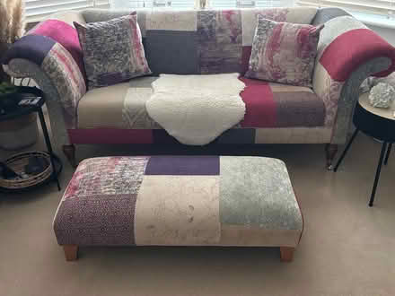 Photo of free X2 3seater Sofas and pouffe (SE18) #2