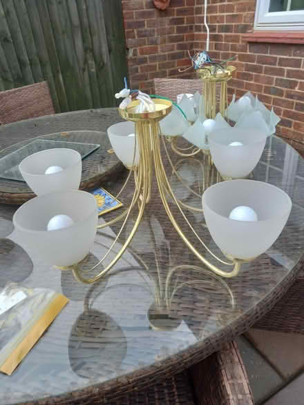 Photo of free 3 glass light fittings (Cranleigh GU6 7AJ) #2