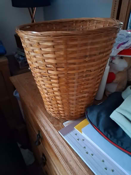 Photo of free Wicker waste bin (Lostock Hall PR5) #1