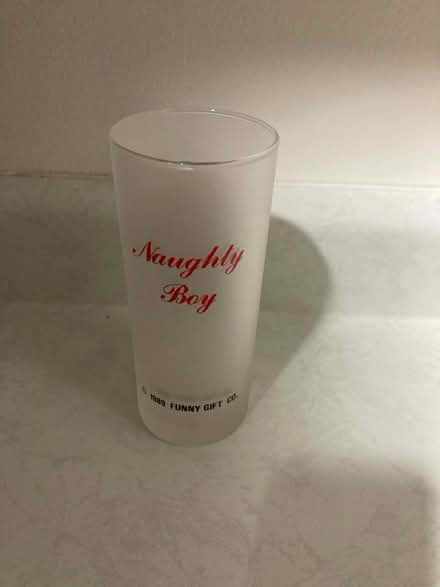 Photo of free 1989 “Naughty boy” frosted glasscup (Kennedy/16th in Markham) #2