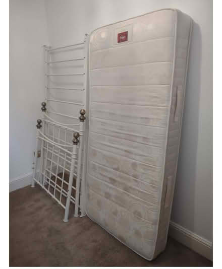 Photo of free Single mattress and metal frame (Birkenhead) #1