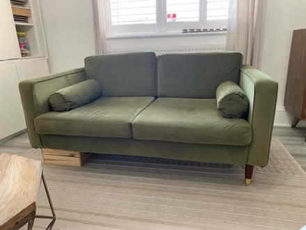Photo of free 2 seat and 3 seat sofa green velvet (South Oxhey WD19) #3