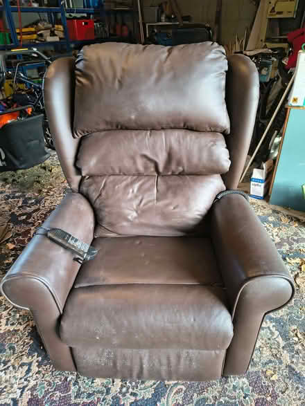 Photo of free Riser/Recliner Brown Leather chair (Fareham PO14) #1