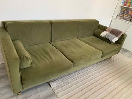 Photo of free 2 seat and 3 seat sofa green velvet (South Oxhey WD19) #1
