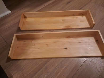 Photo of free Ikea, 2×solid wood shelves (Ashwood Park CW9) #1