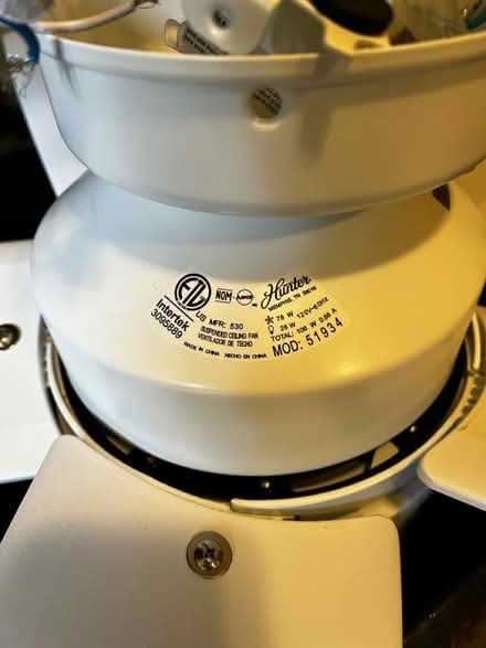 Photo of free White ceiling fan (6831 NE Claremont Ave,) #2