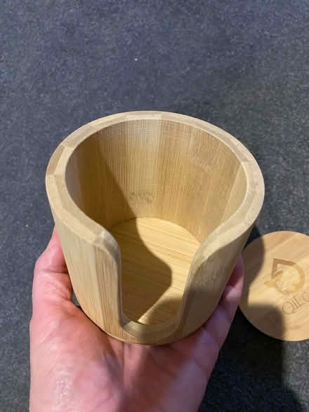 Photo of free Cotton/bamboo makeup pad holder - solid bamboo (Cogges OX28) #2