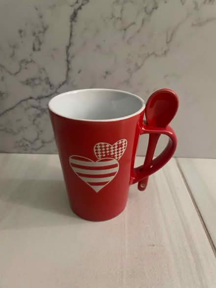 Photo of free Small red mug with spoon (Kennedy/16th in Markham) #1