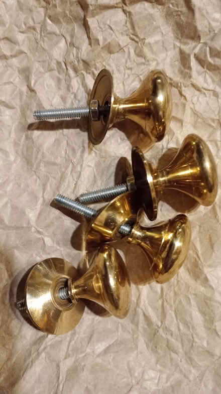 Photo of free 4 lovely brass door knobs (Castle MK40) #1