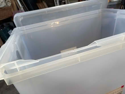 Photo of free Two large plastic boxes with lids (Glazebrook, WA3) #2