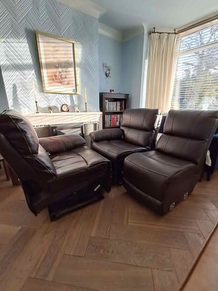 Photo of free Brown Faux Leather Recliner Sofa (Longbridge B31) #2