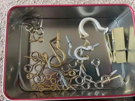 Photo of free 2 tins, hooks and eyelet screws (Longbarn WA2) #3