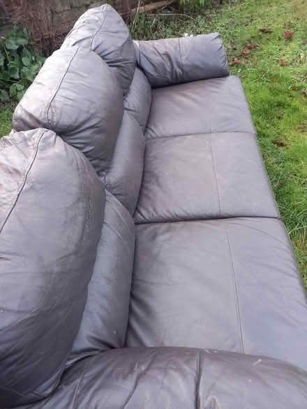Photo of free Real leather 3 seat sofa (Anstey LE7) #1