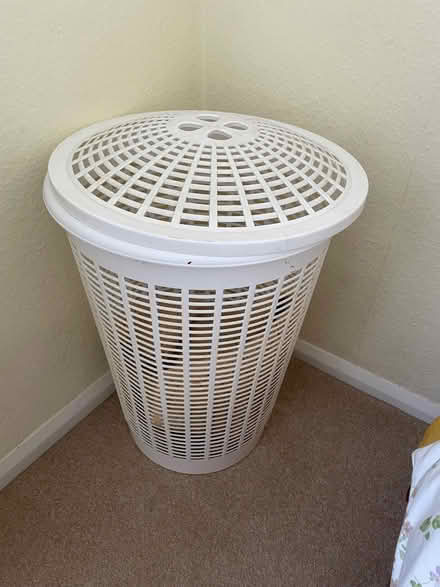 Photo of free Plastic white washing basket (Seaford BN25) #1