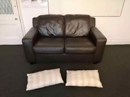 Photo of free Black Leather Sofa (SE19) #1