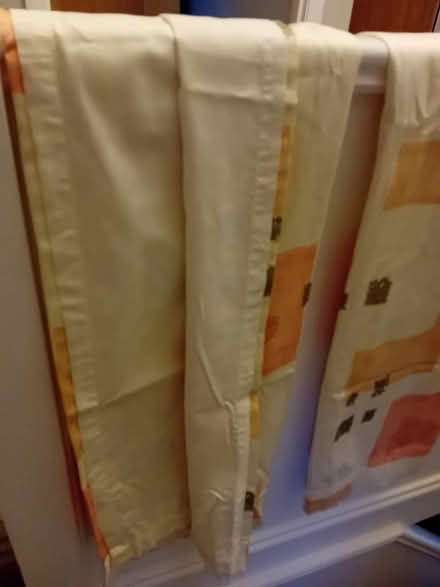 Photo of free Pair curtains cream/yellow/orange (Rhiwbina CF14) #1