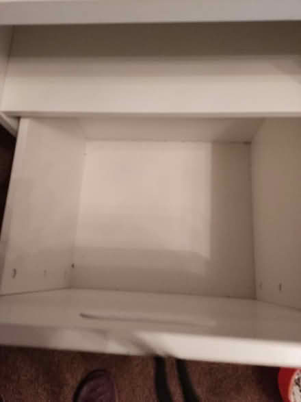 Photo of free White small bedroom cabinet with pull out roller draw (Owlthorpe S20) #3