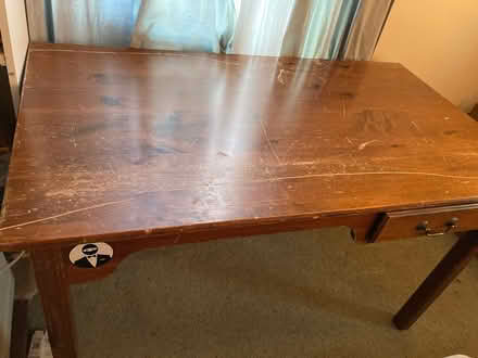 Photo of free Sturdy wooden student desk (East Arlington) #1
