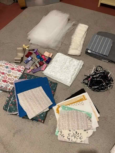 Photo of free Material and ribbon for crafting. (Hobson NE16) #1