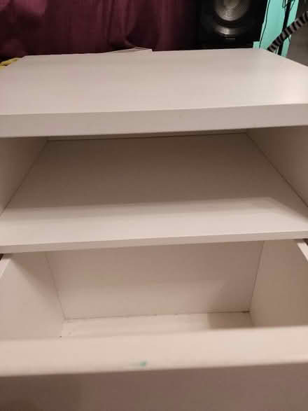 Photo of free White small bedroom cabinet with pull out roller draw (Owlthorpe S20) #4
