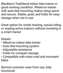 Photo of free blackburn trackstand #3