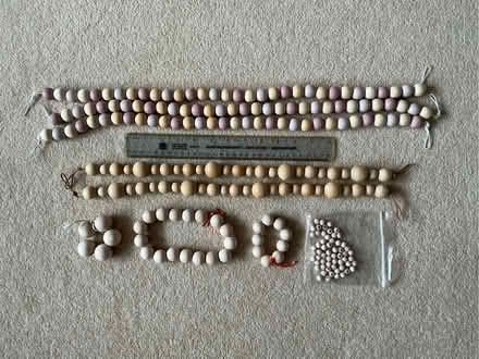 Photo of free Wooden bead curtain tie-backs plus some spare beads (Cookham SL6) #1