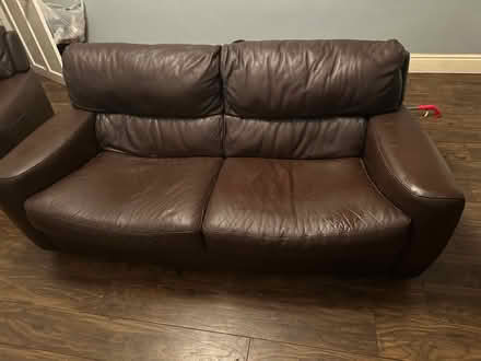 Photo of free Brown Leather Sofa And Chair (Allerton BD15) #1