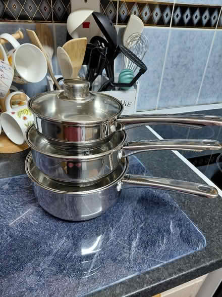 Photo of free Set of 3 stainless steel saucepans (Rowner PO13) #1