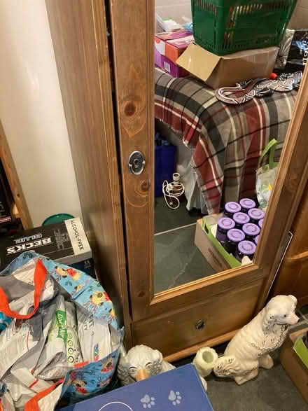 Photo of free Single mirrored wardrobe with shelves (Quernmore LA2) #2