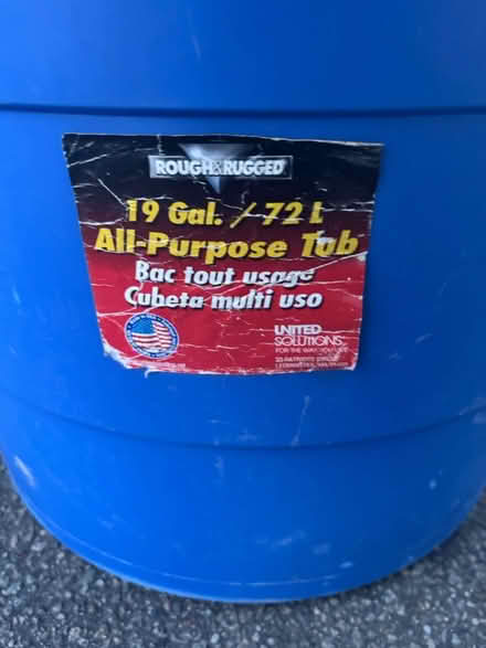Photo of free 19 Gallon all purpose tub (Weymouth Landing) #1