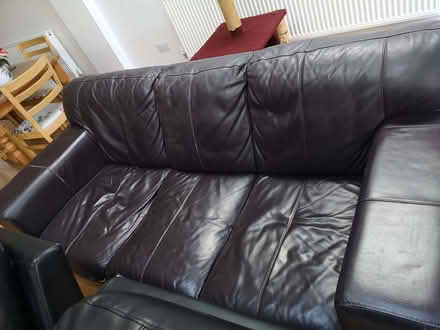 Photo of free Brown Leather Sofa (Cheadle Hulme SK8) #1